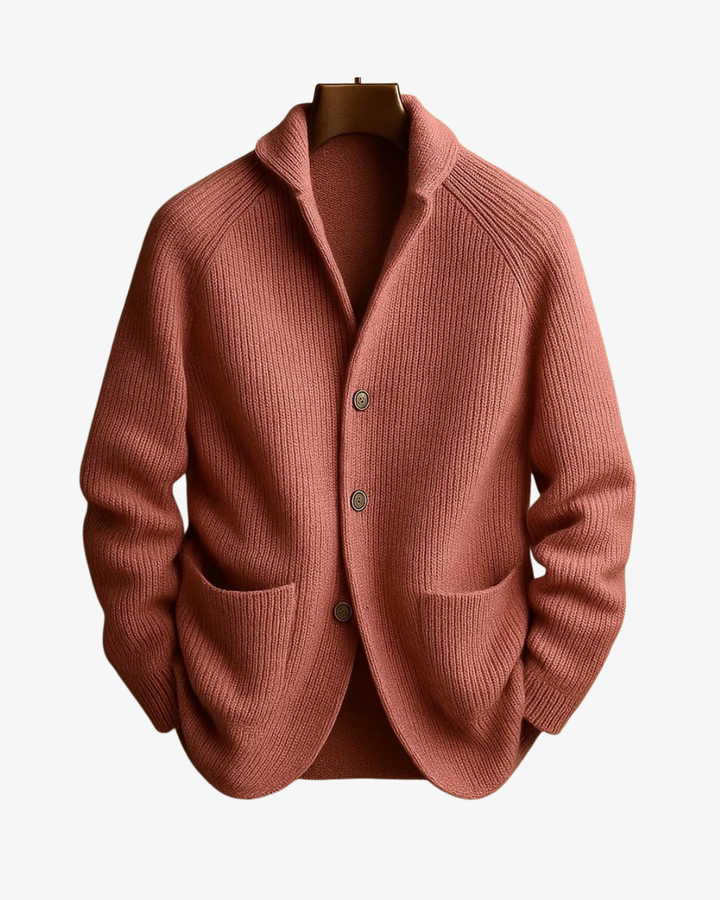 James | Tailored Button-Front Knit Cardigan