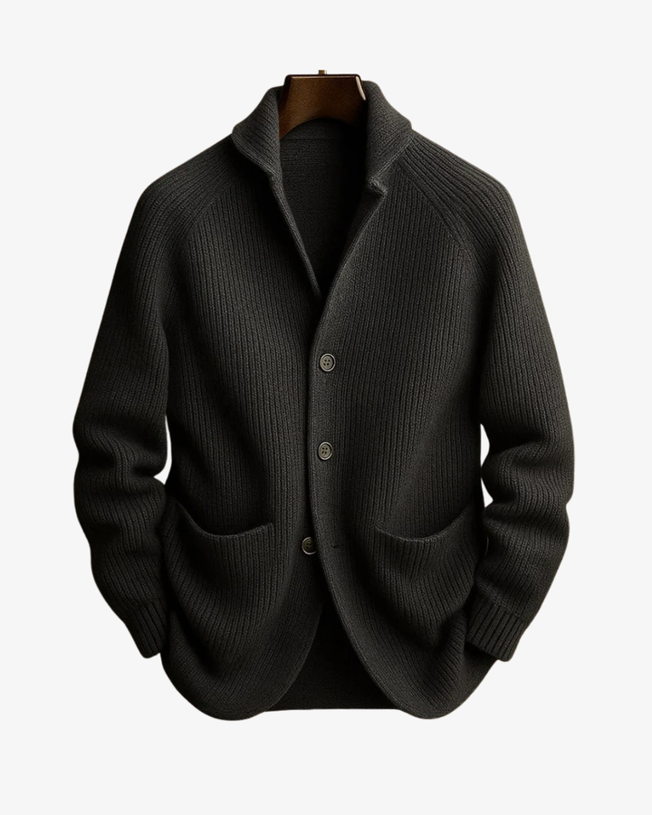 James | Tailored Button-Front Knit Cardigan