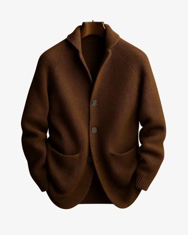 James | Tailored Button-Front Knit Cardigan