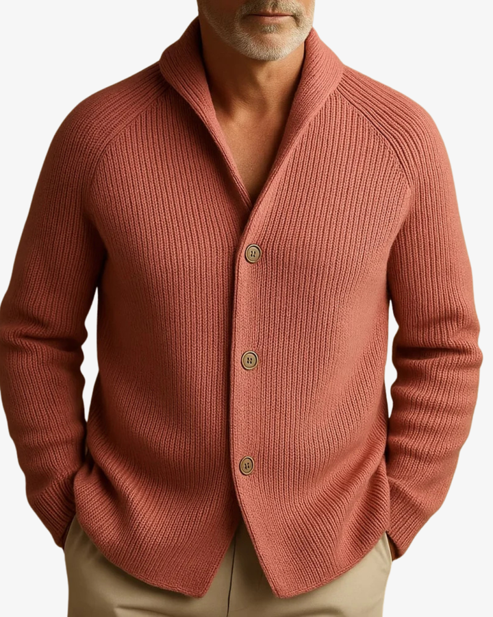 James | Tailored Button-Front Knit Cardigan