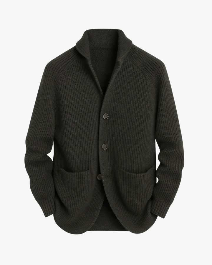 James | Tailored Button-Front Knit Cardigan