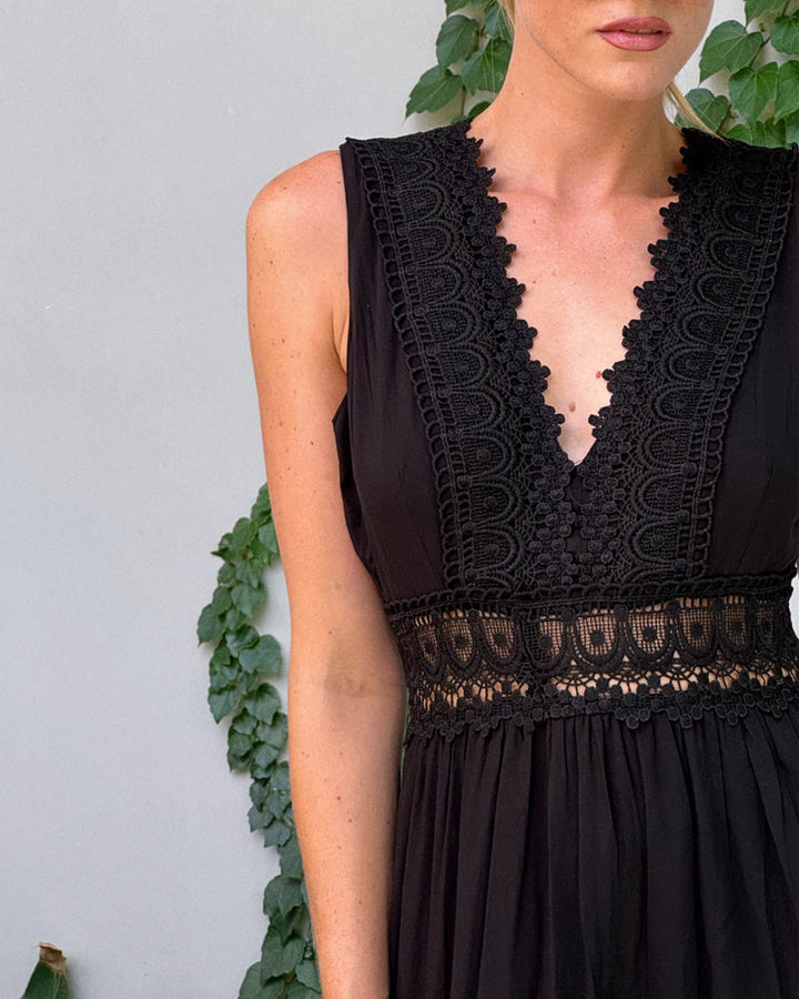 Emilia | Elegant Lace Dress with V-Neck