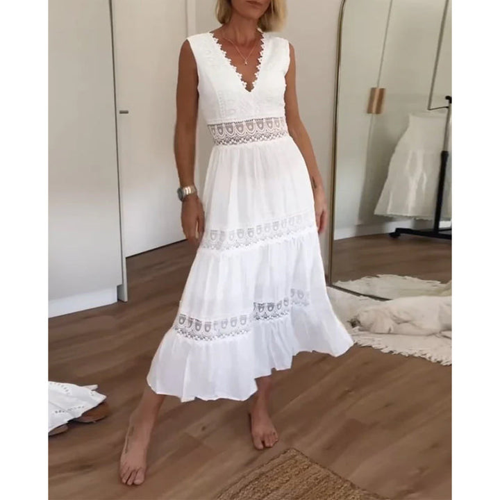 Emilia | Elegant Lace Dress with V-Neck