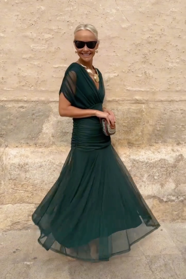 Ella | Elegant V-neck Fantasy Party Maxi Dress