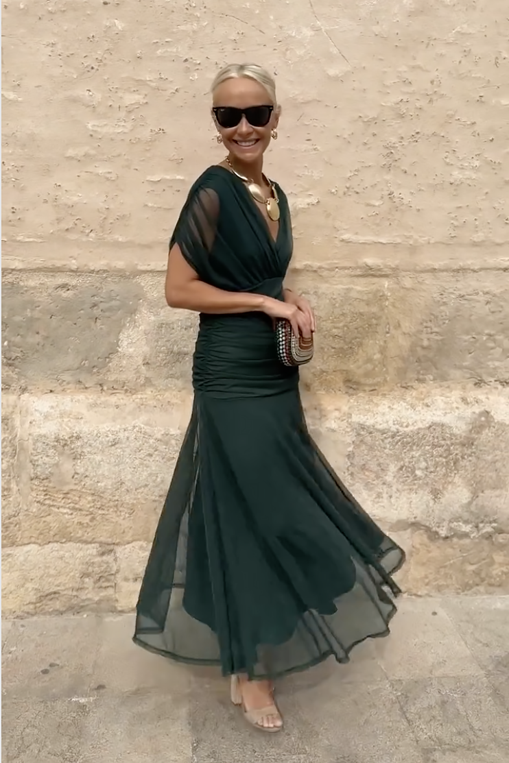 Ella | Elegant V-neck Fantasy Party Maxi Dress