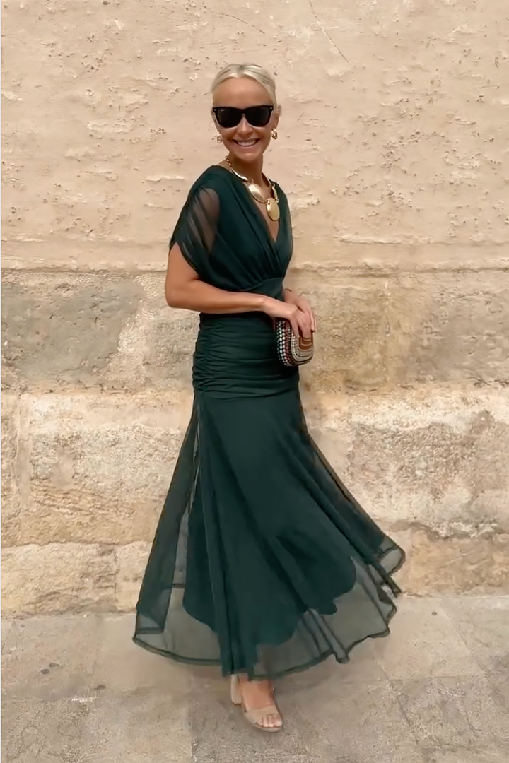 Ella | Elegant V-neck Fantasy Party Maxi Dress