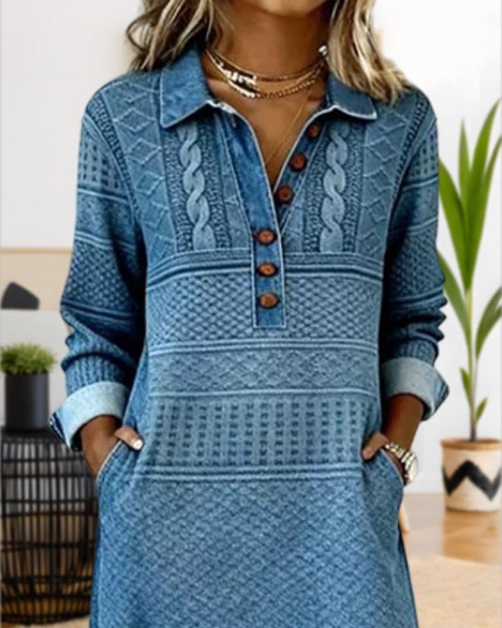 Elena | Modern Half-Button Flip Dress