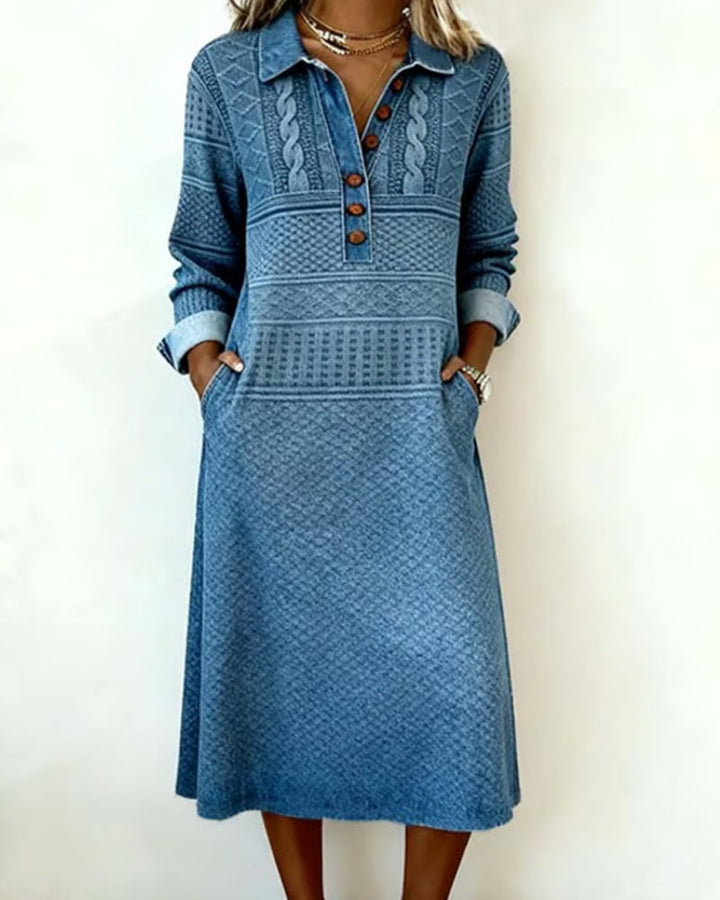 Elena | Modern Half-Button Flip Dress