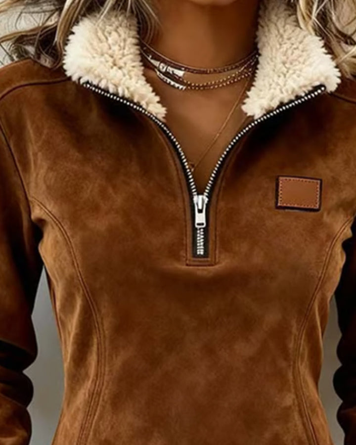 Isla | Half-Zip Fringe Sweatshirt
