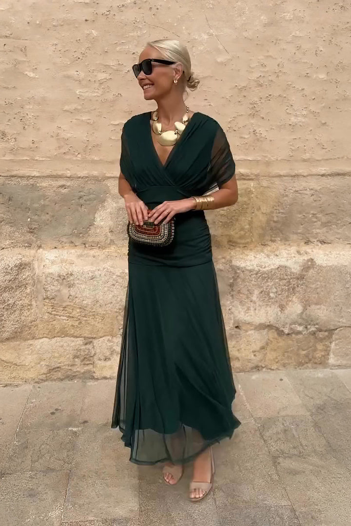 Ella | Elegant V-neck Fantasy Party Maxi Dress