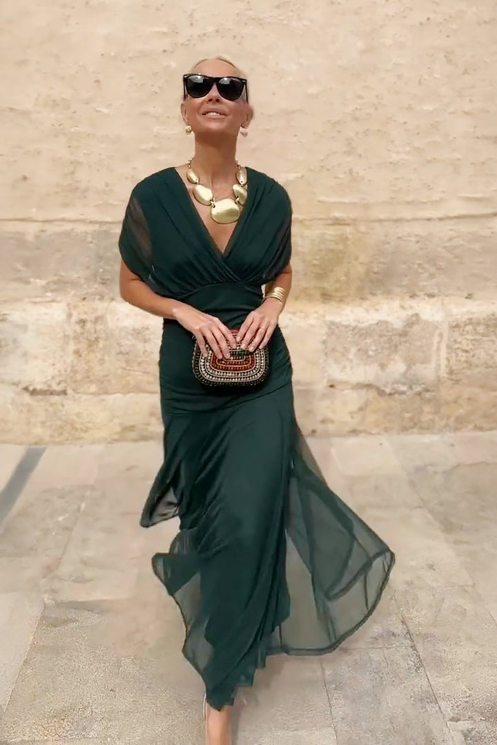 Ella | Elegant V-neck Fantasy Party Maxi Dress