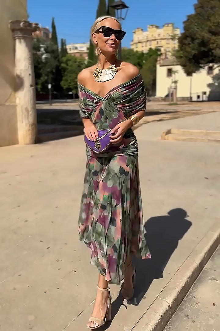 Ella | Elegant V-neck Fantasy Party Maxi Dress