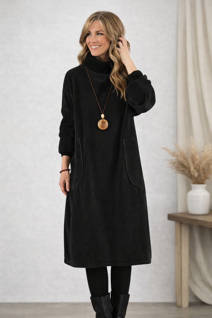 Sophie | Cozy Turtleneck Midi Dress