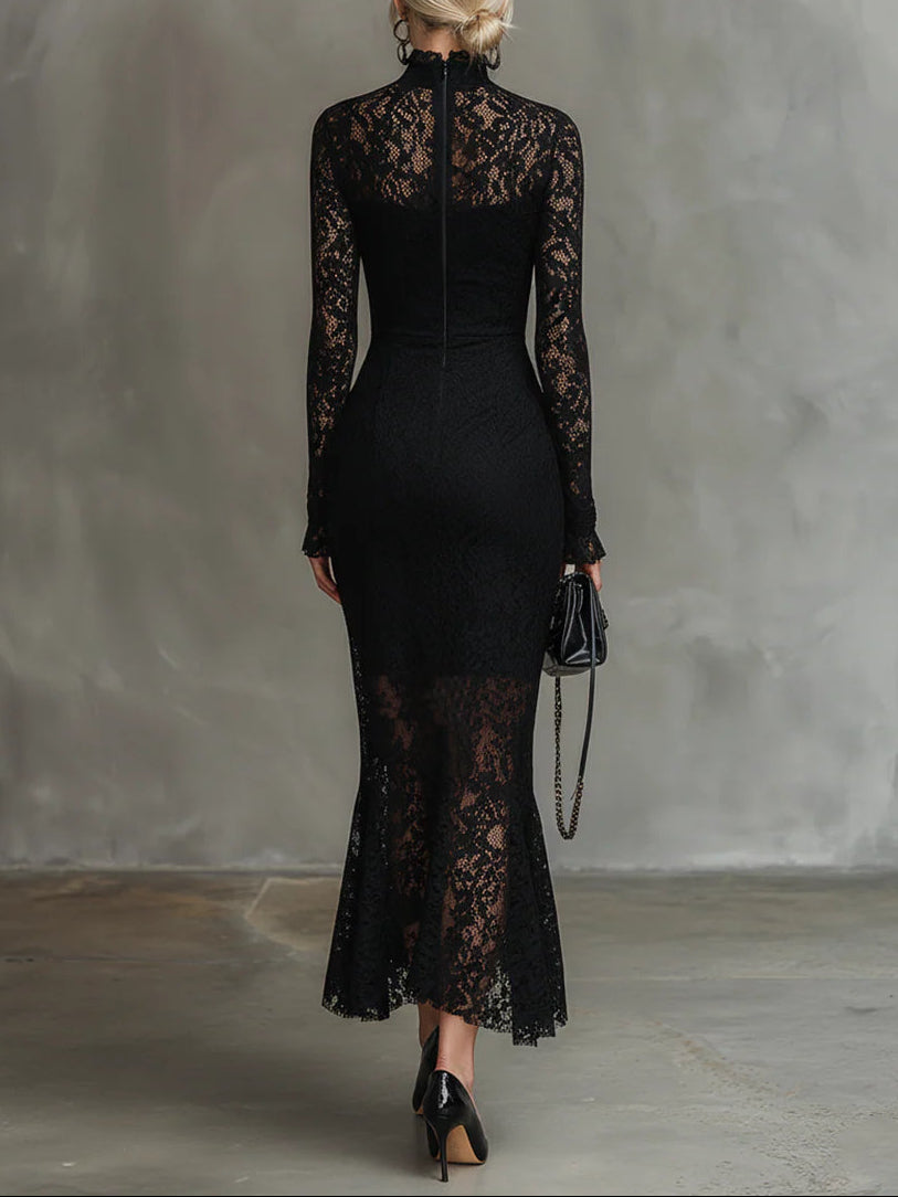 Madeleine | Elegant Lace Fishtail Maxi Dress