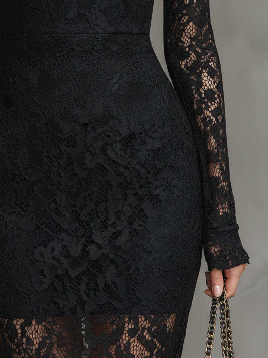 Madeleine | Elegant Lace Fishtail Maxi Dress