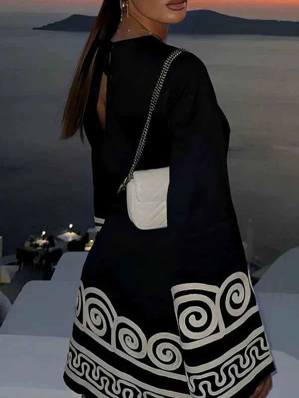 Yara | Elegant Embroidered Print Dress