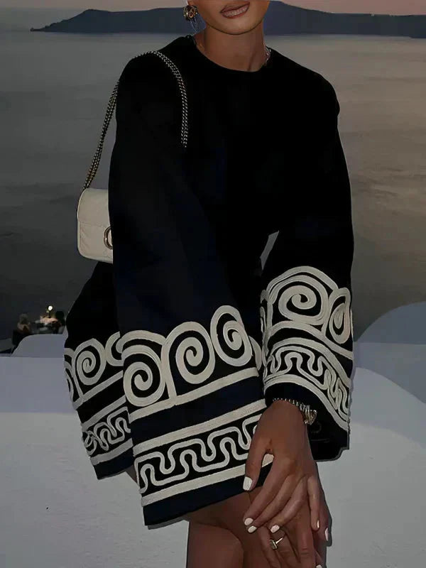 Yara | Elegant Embroidered Print Dress