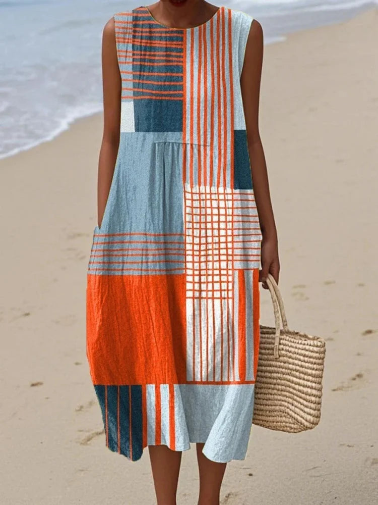 Maisie | Elegant Art Midi Dress