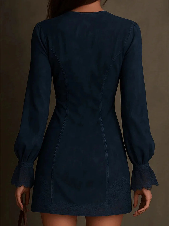 Isabella | Elegant Suede Lace Dress