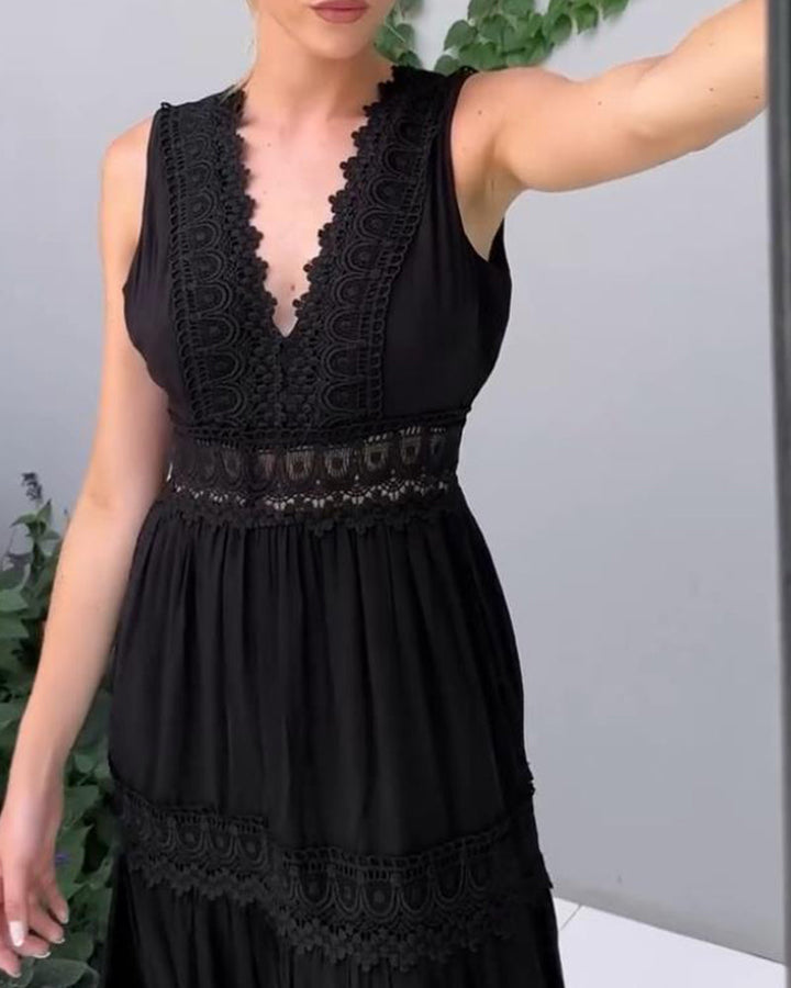 Emilia | Elegant Lace Dress with V-Neck