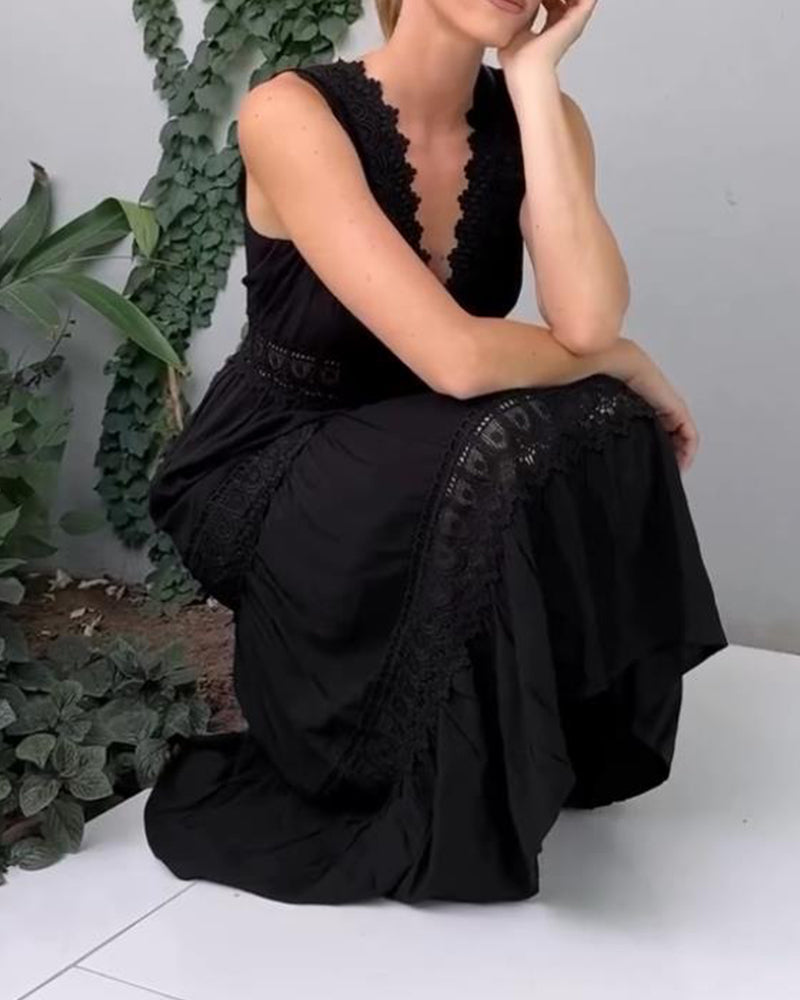Emilia | Elegant Lace Dress with V-Neck