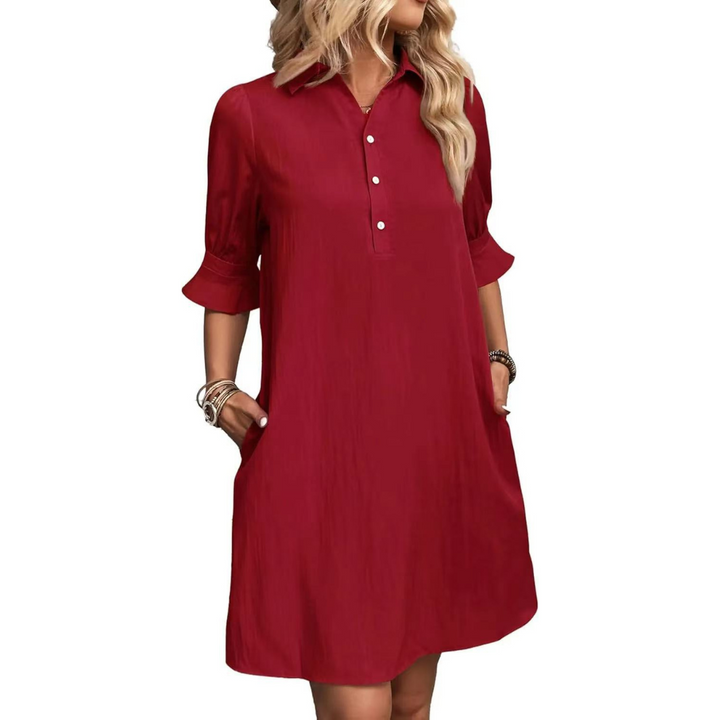 Franchesca | Casual Button Down Shirt Dress