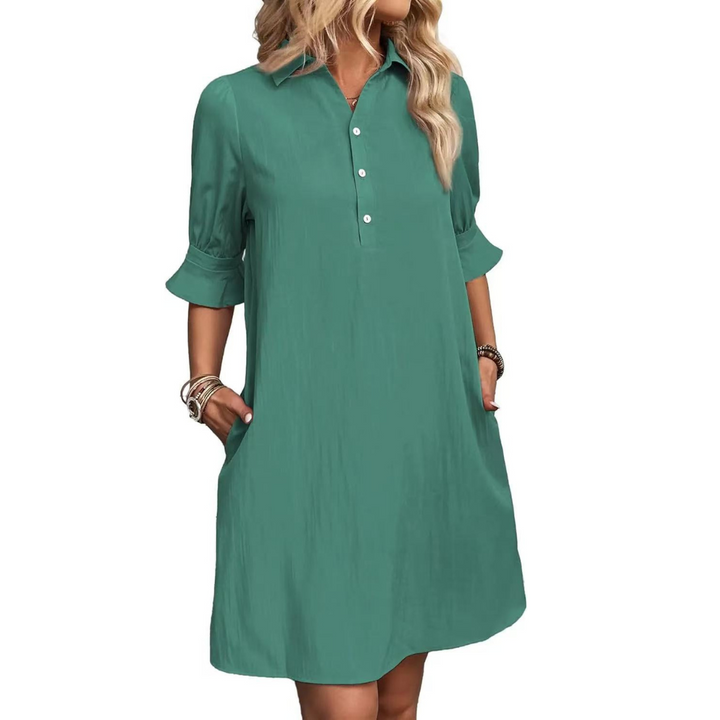 Franchesca | Casual Button Down Shirt Dress