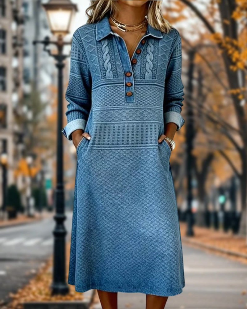 Elena | Modern Half-Button Flip Dress